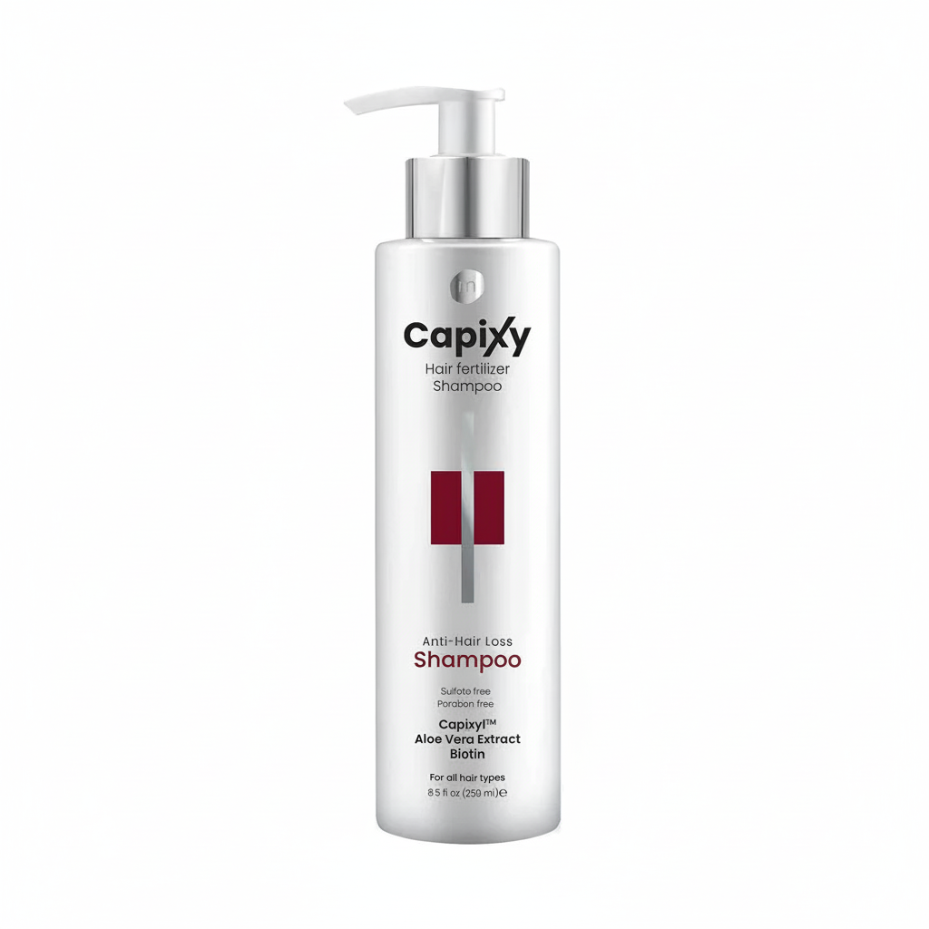 Capixy Anti-Hair Loss Shampoo with pure white background