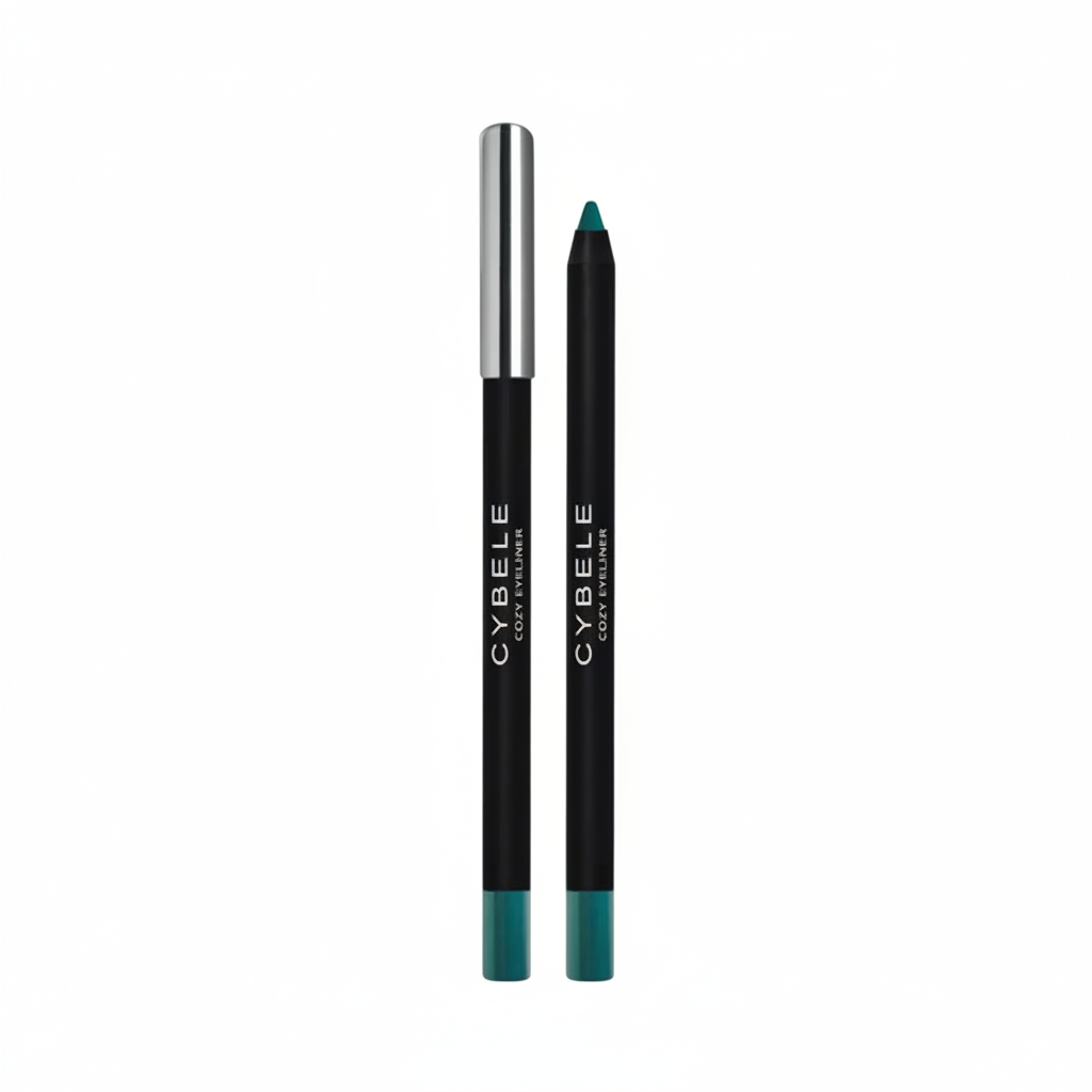 Cybele Cozy Eyeliner Vivid Teal Green Dual Pencils White Background