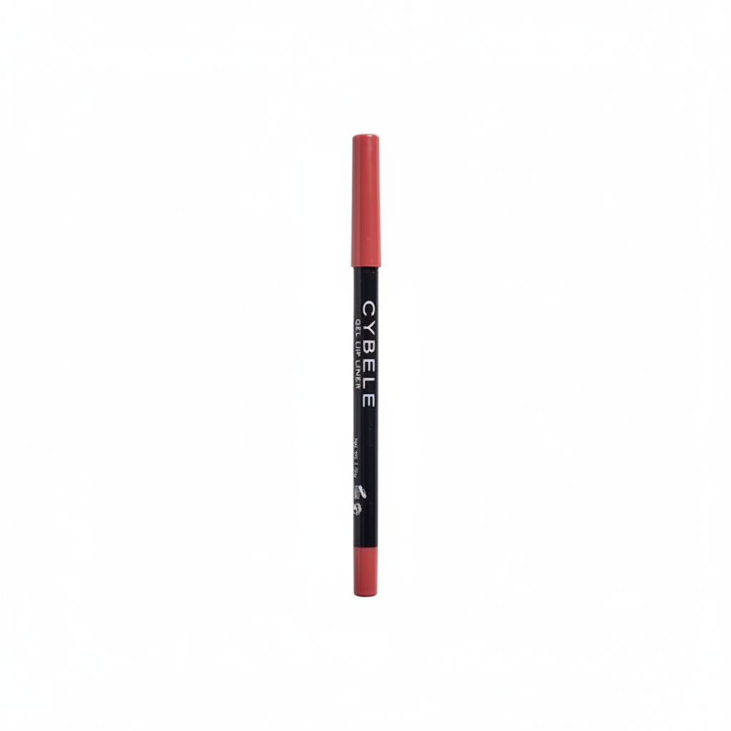 Cybele gel lip liner in dusty rose pink shade on white background