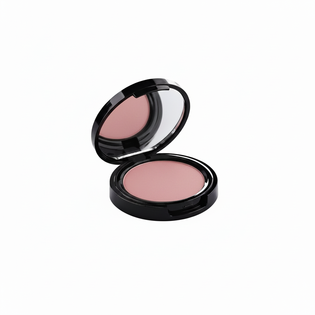 Cybele Pressed Blush Compact Dusty Rose Mauve Plain Smooth Powder White Background