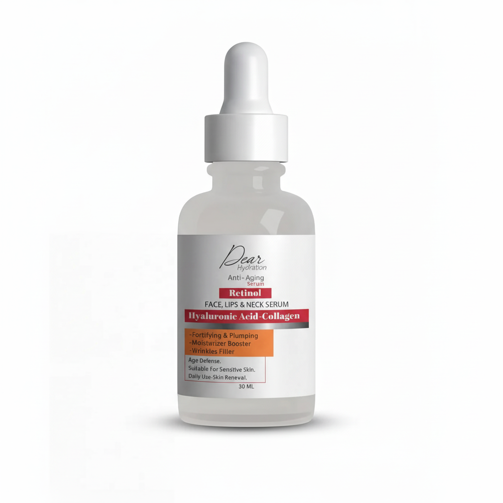 Dew Hydration Retinol Serum with pure white background