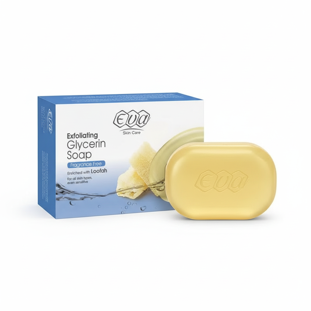 Eva Exfoliating Soap with Loofah with pure white background
