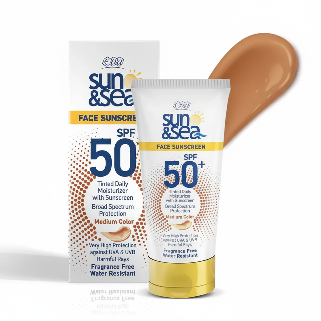 EVA sun & sea FACE SUNSCREEN SPF 50+ Tinted - Enhanced