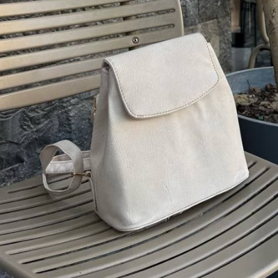 Mini Flap Backpack Off White 22x20cm