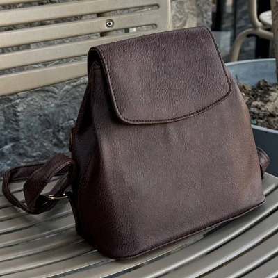 Mini Flap Backpack Dark Chocolate 22x20cm