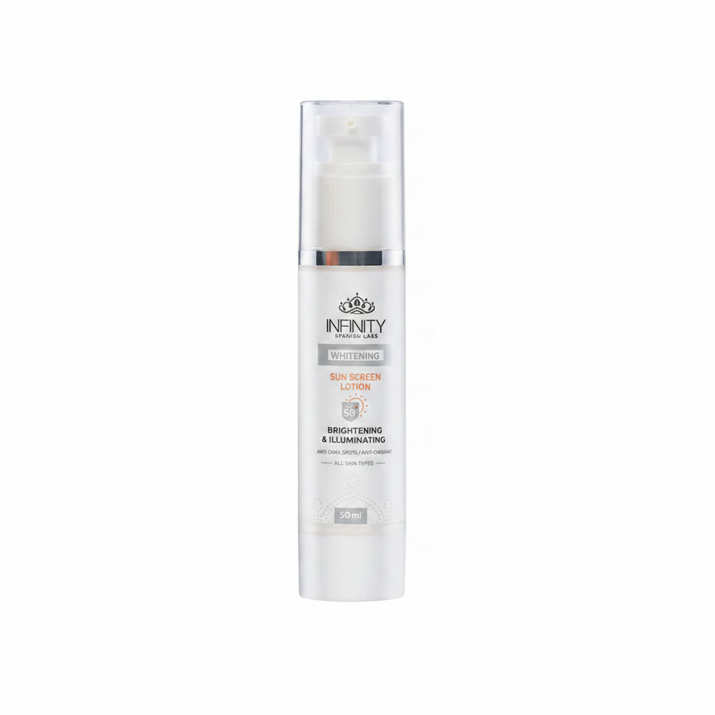 Infinity Whitening Sun Screen Lotion SPF 50 White Background