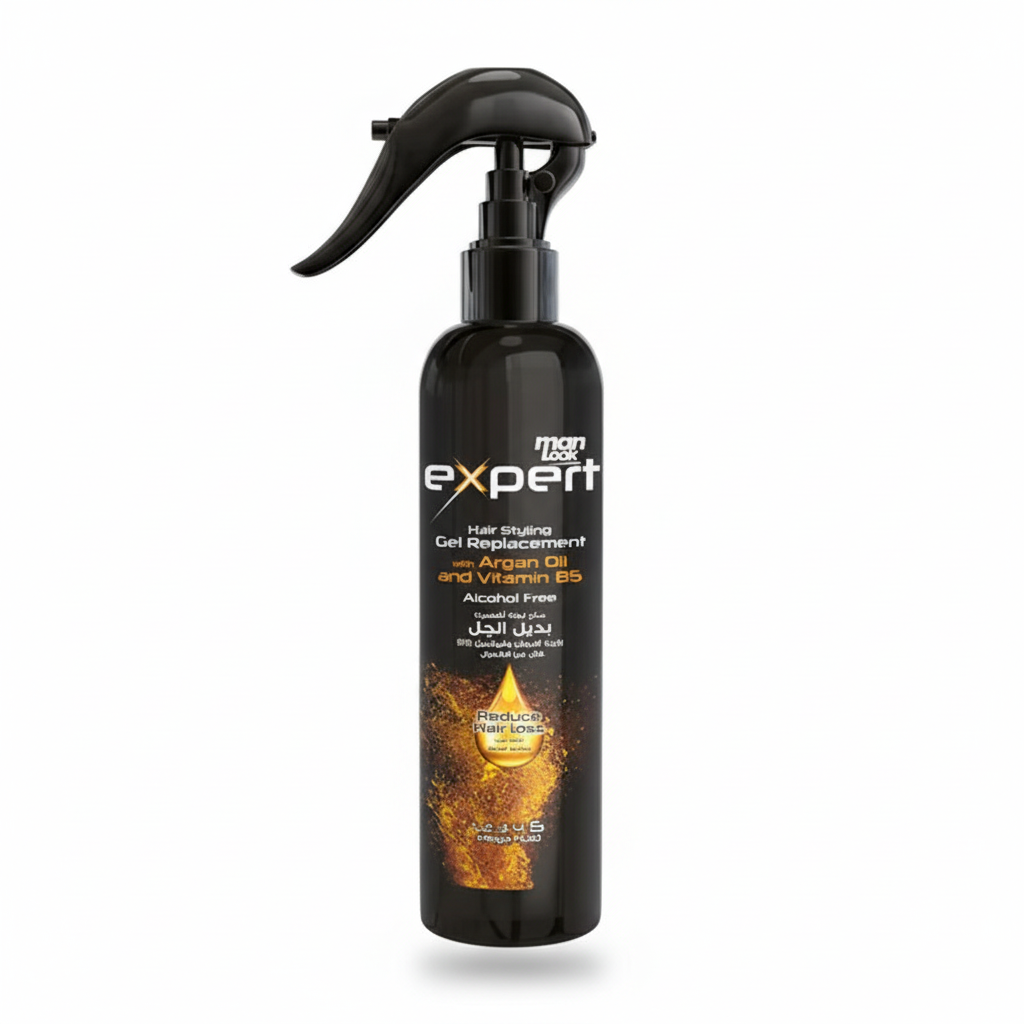Man Look Argan Oil Spray with pure white background