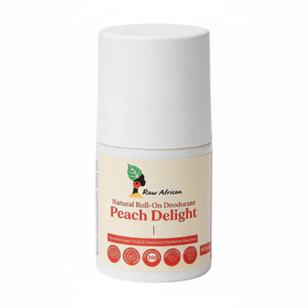 Raw African Natural Roll-On Deodorant PEACH DELIGHT - Enhanced
