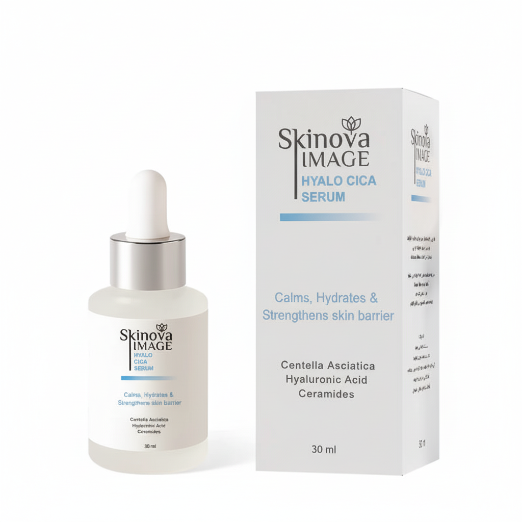 Skinova Hyalo Cica Serum with pure white background