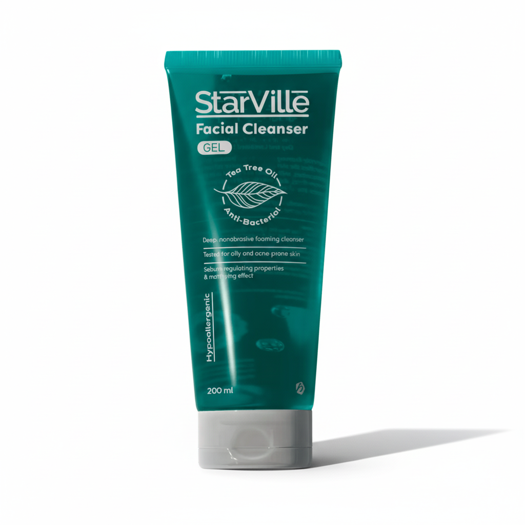 Starville Facial Cleanser Gel 200ml for acne-prone skin treatment