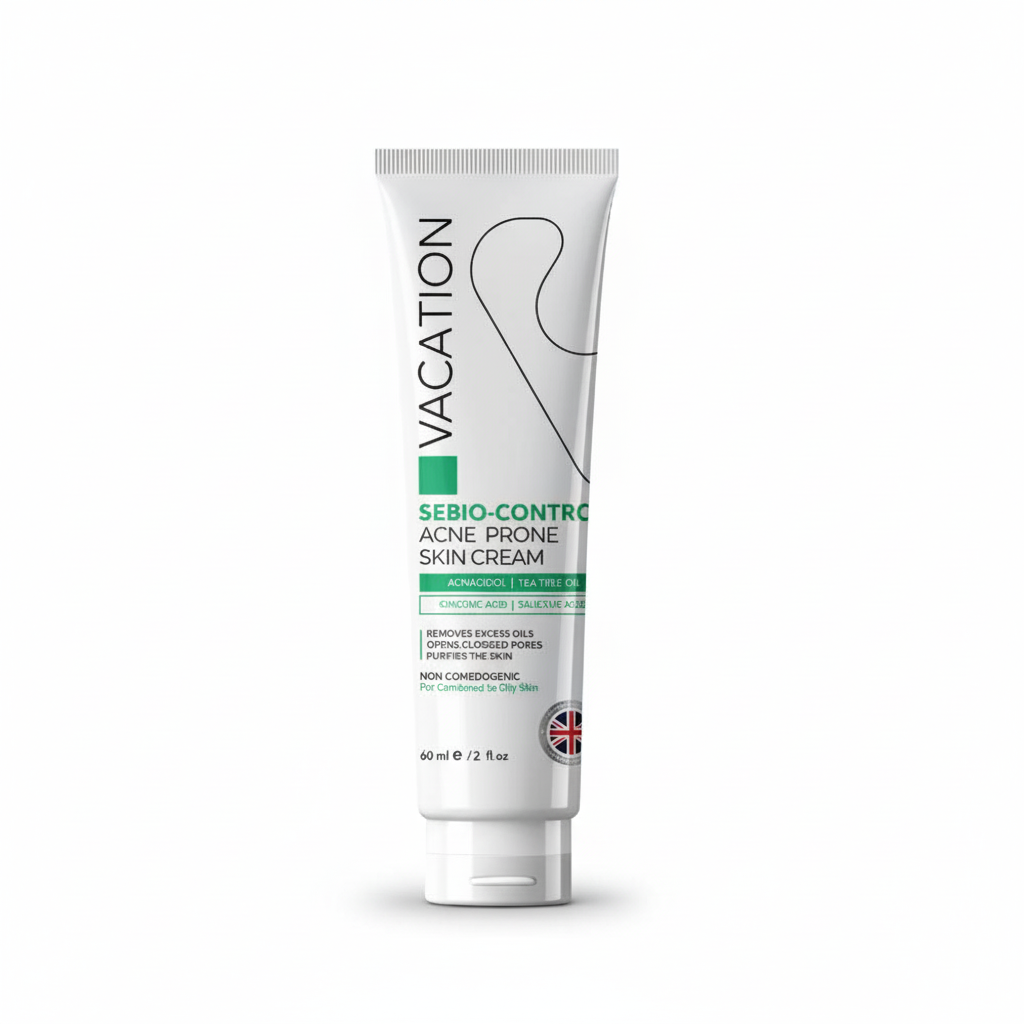 Vacation Sebio-Control Cream with pure white background
