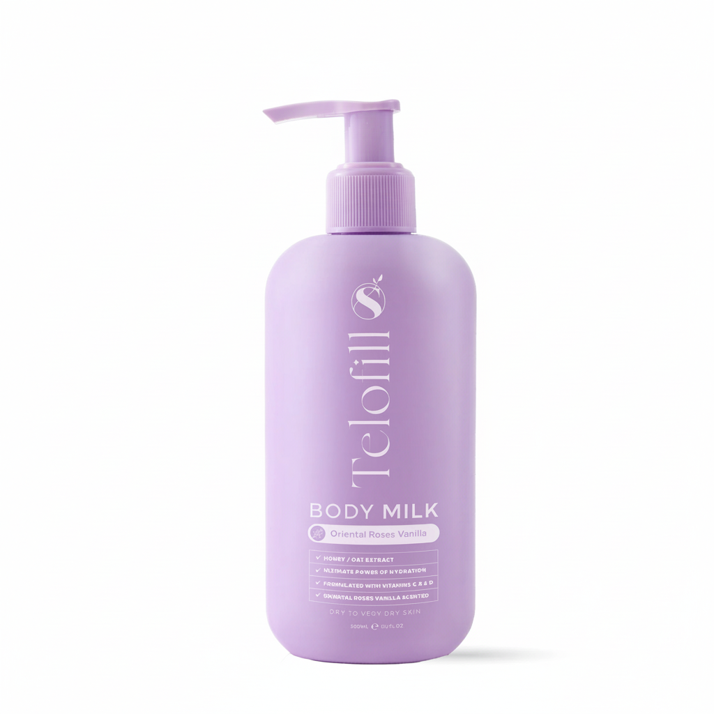 Telofill Body Milk Oriental Roses Vanilla 500ml - Square White Background