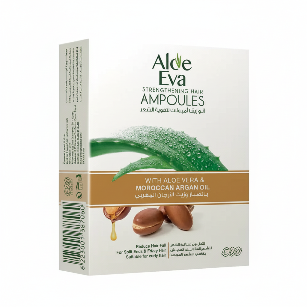 Aloe Eva Ampoules with pure white background