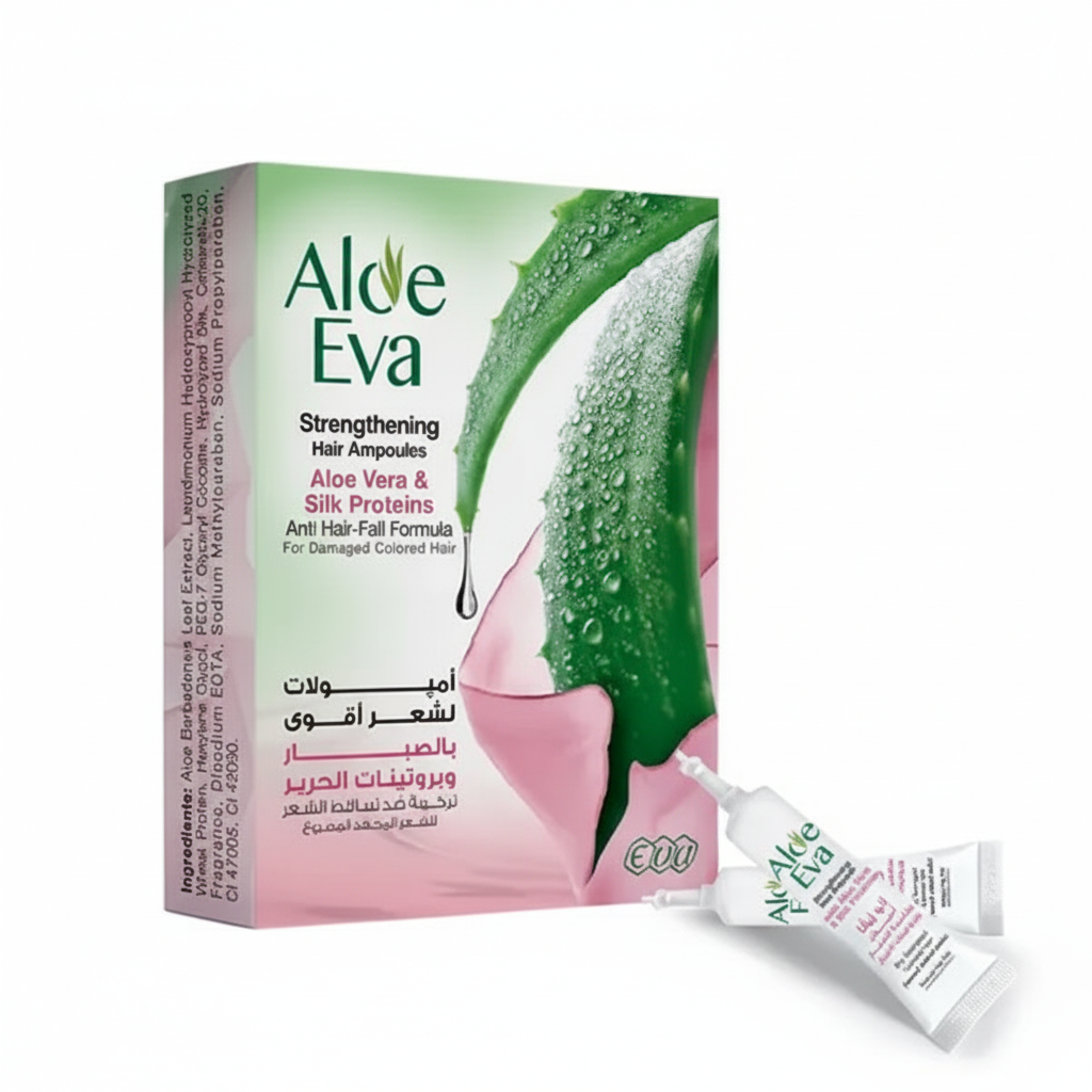 Aloe Eva Ampoules with pure white background