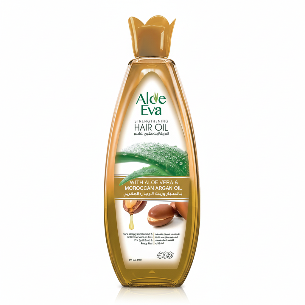 Aloe Eva Gold Hair Oil with pure white background