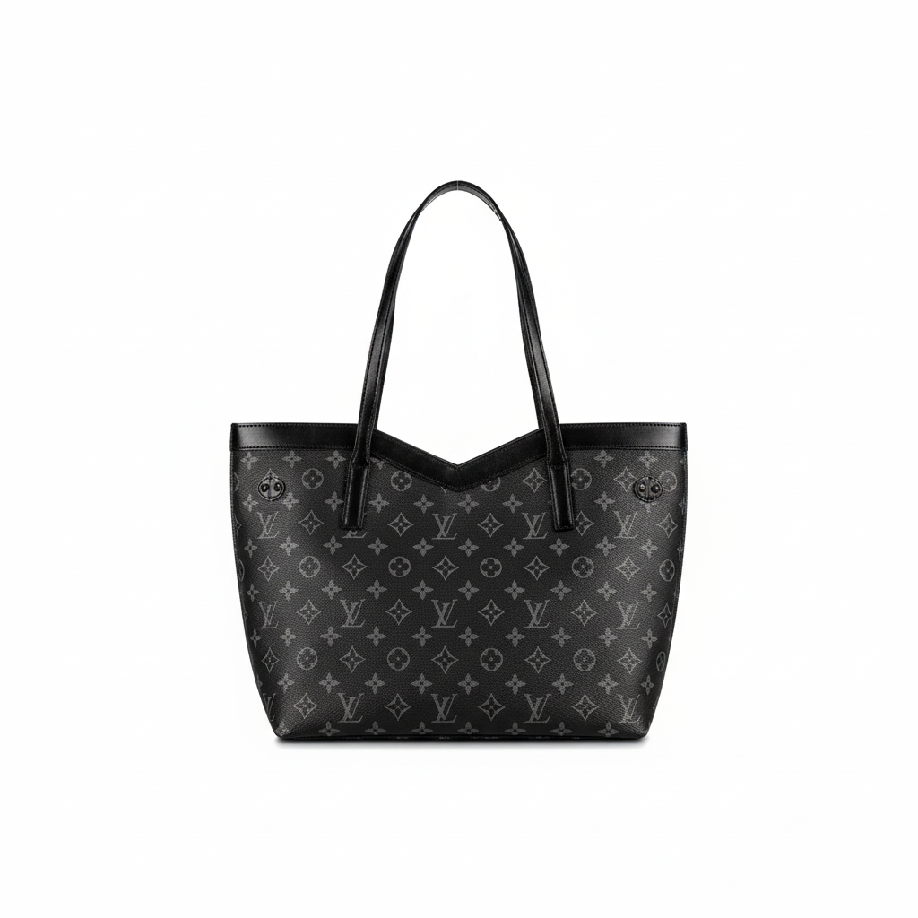 Black monogram tote - saturated colors