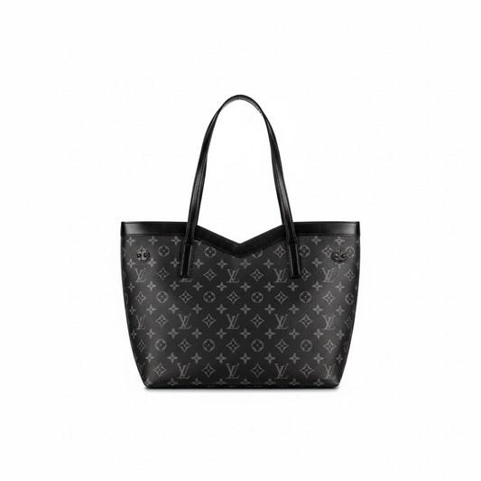 Black monogram tote - saturated colors