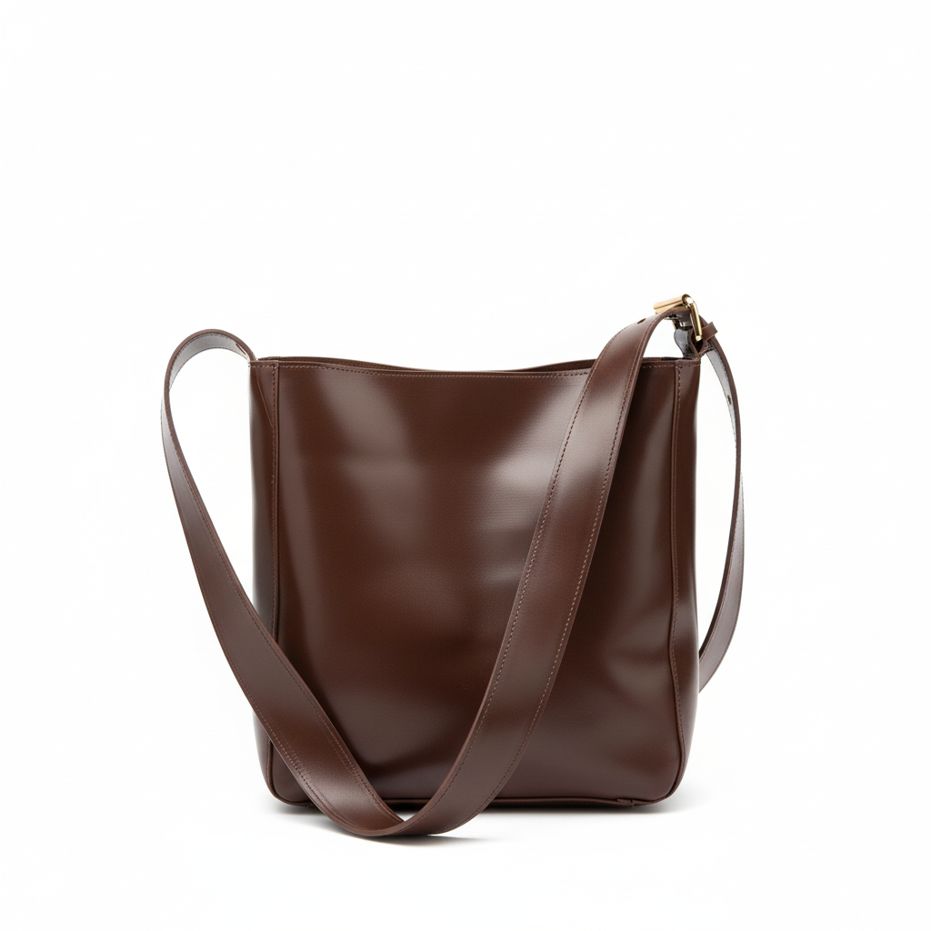 Brown leather tote - saturated colors
