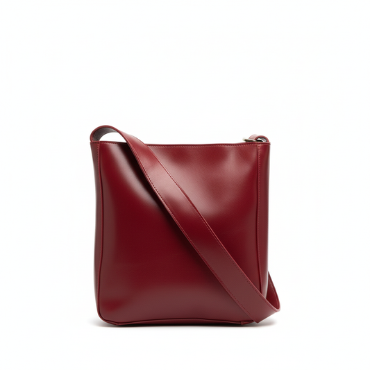 Burgundy leather tote - saturated colors