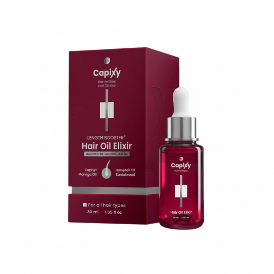 Capixy Hair Oil Elixir with pure white background