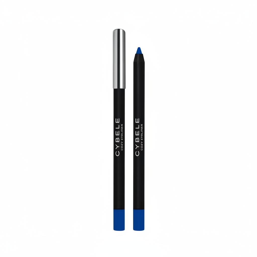 Cybele Cozy Eyeliner Vivid Cobalt Blue Dual Pencils White Background