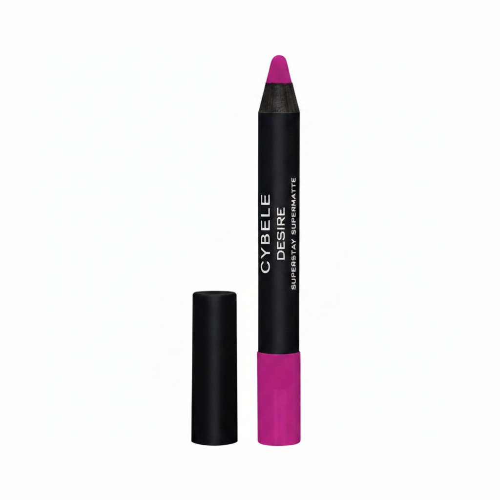 Cybele Desire Superstay Lip Crayon Vivid Fuchsia Magenta Open White Background