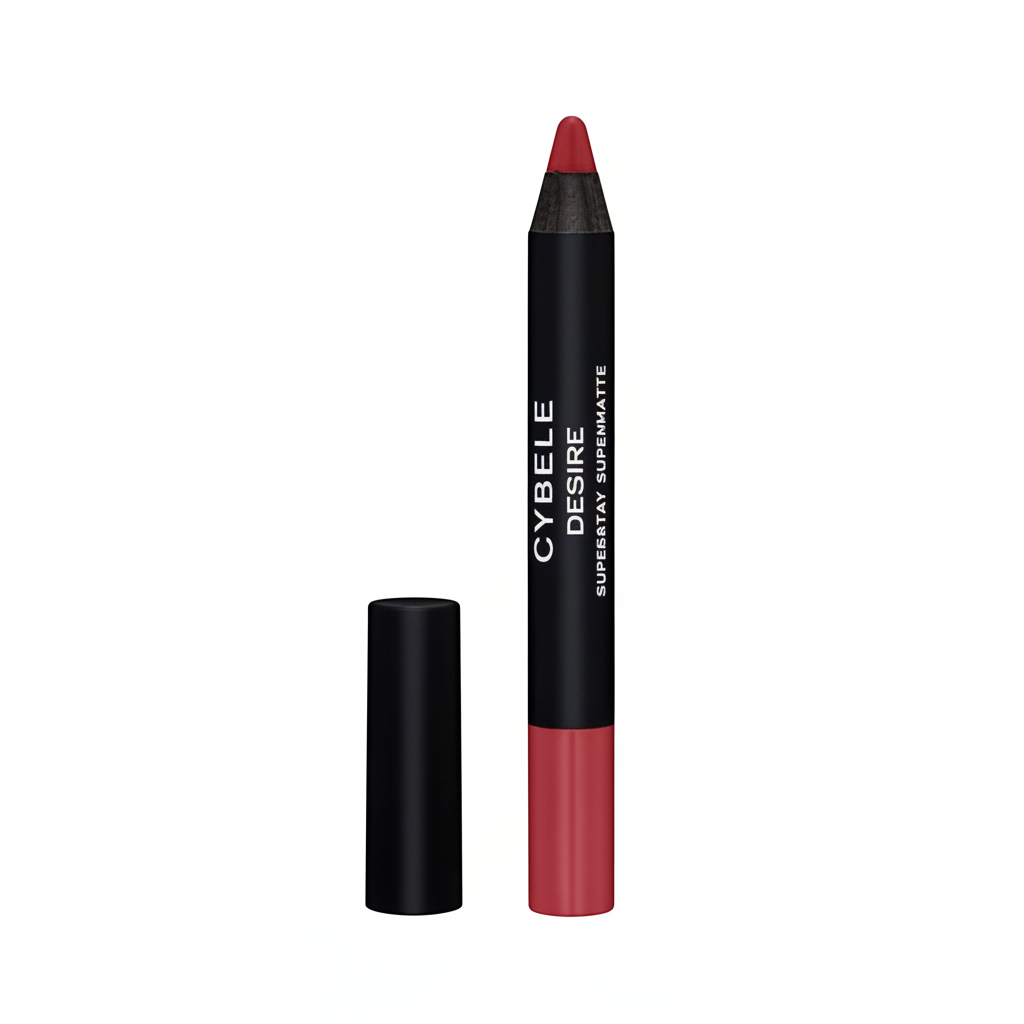 Cybele Desire Superstay Supermatte Lip Crayon Bold Deep Rose Red White Background