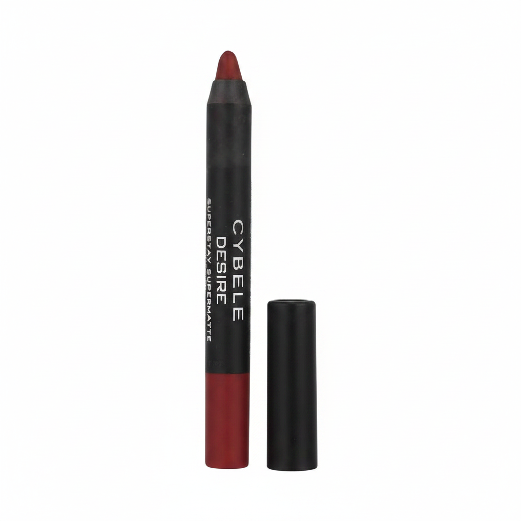 Cybele Desire Superstay Supermatte Lip Crayon Deep Dark Wine Burgundy White Background