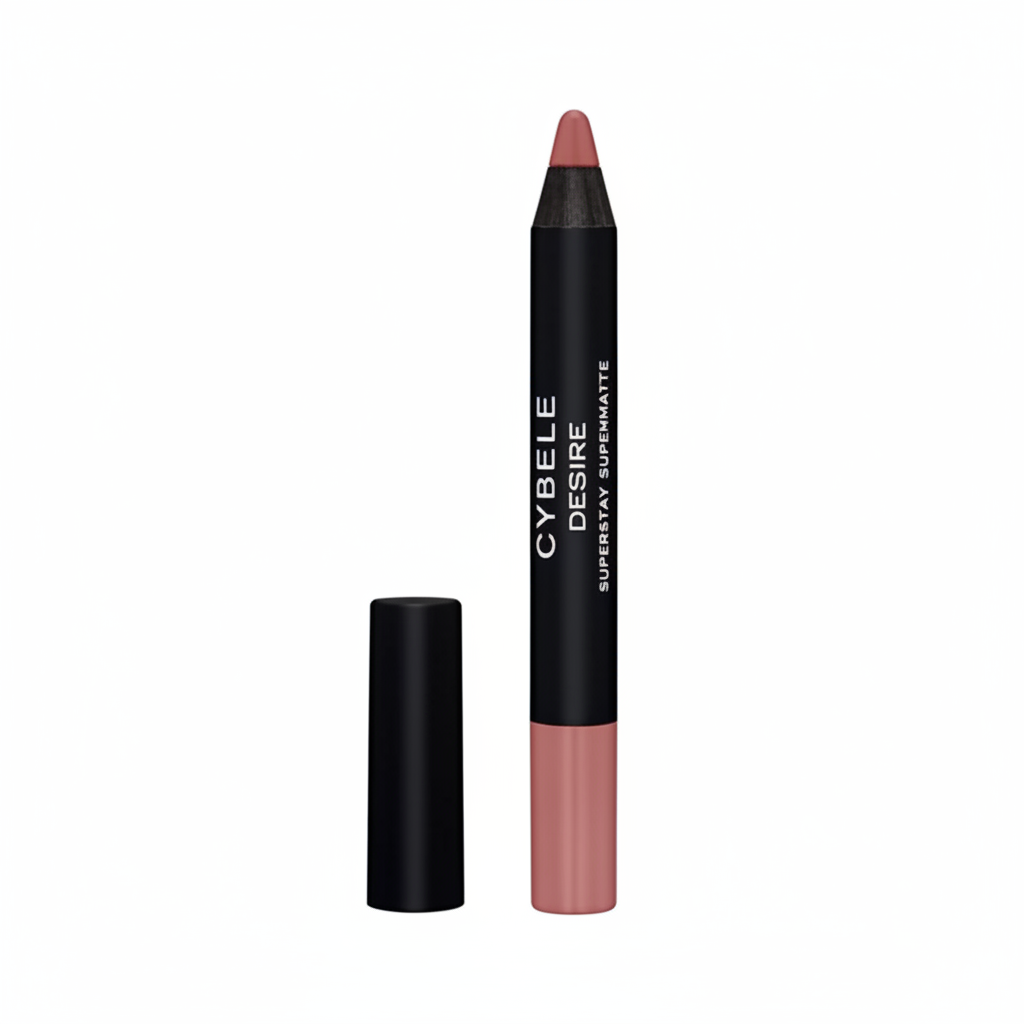 Cybele Desire Superstay Supermatte Lip Crayon Soft Dusty Nude Pink White Background