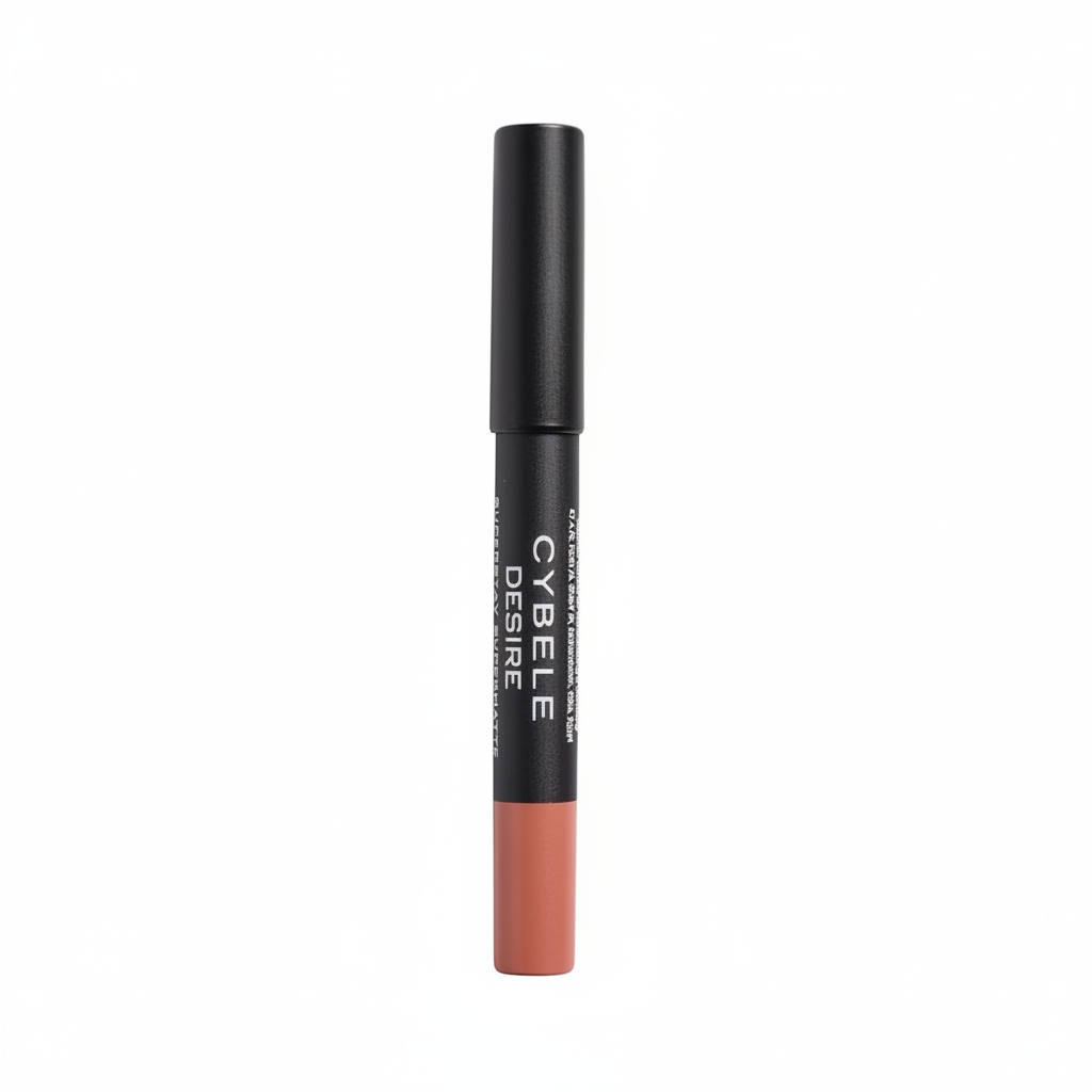 Cybele Desire Superstay Supermatte Lip Crayon Soft Peachy Nude Pink Capped White Background
