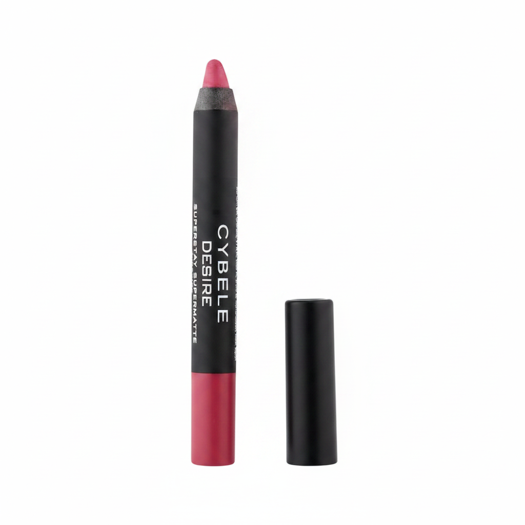 Cybele Desire Superstay Supermatte Lip Crayon Warm Fuchsia Berry Pink White Background