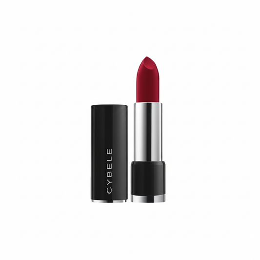 Cybele Matte Lipstick Classic Deep Red Crimson White Background
