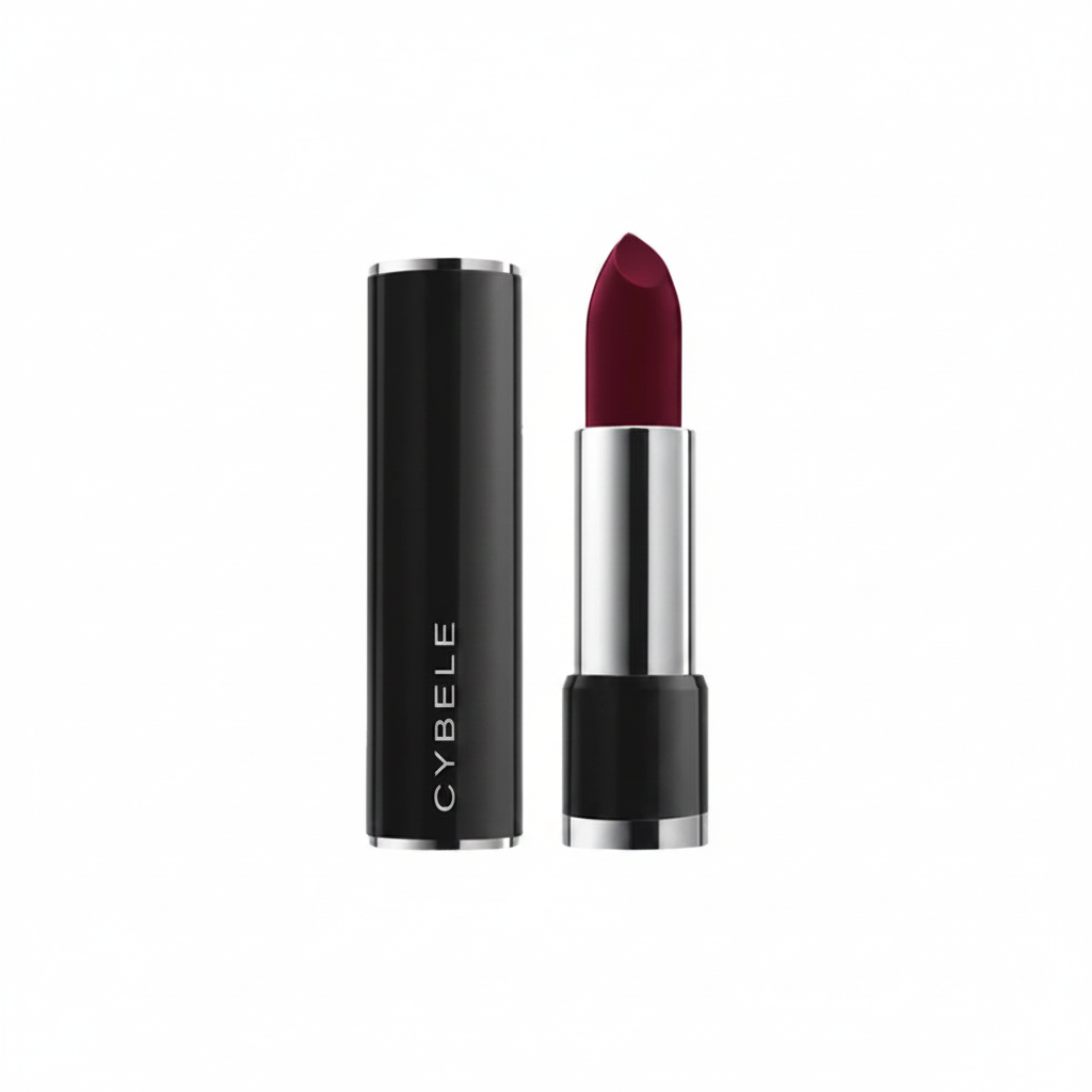 Cybele Matte Lipstick Dark Wine Burgundy White Background