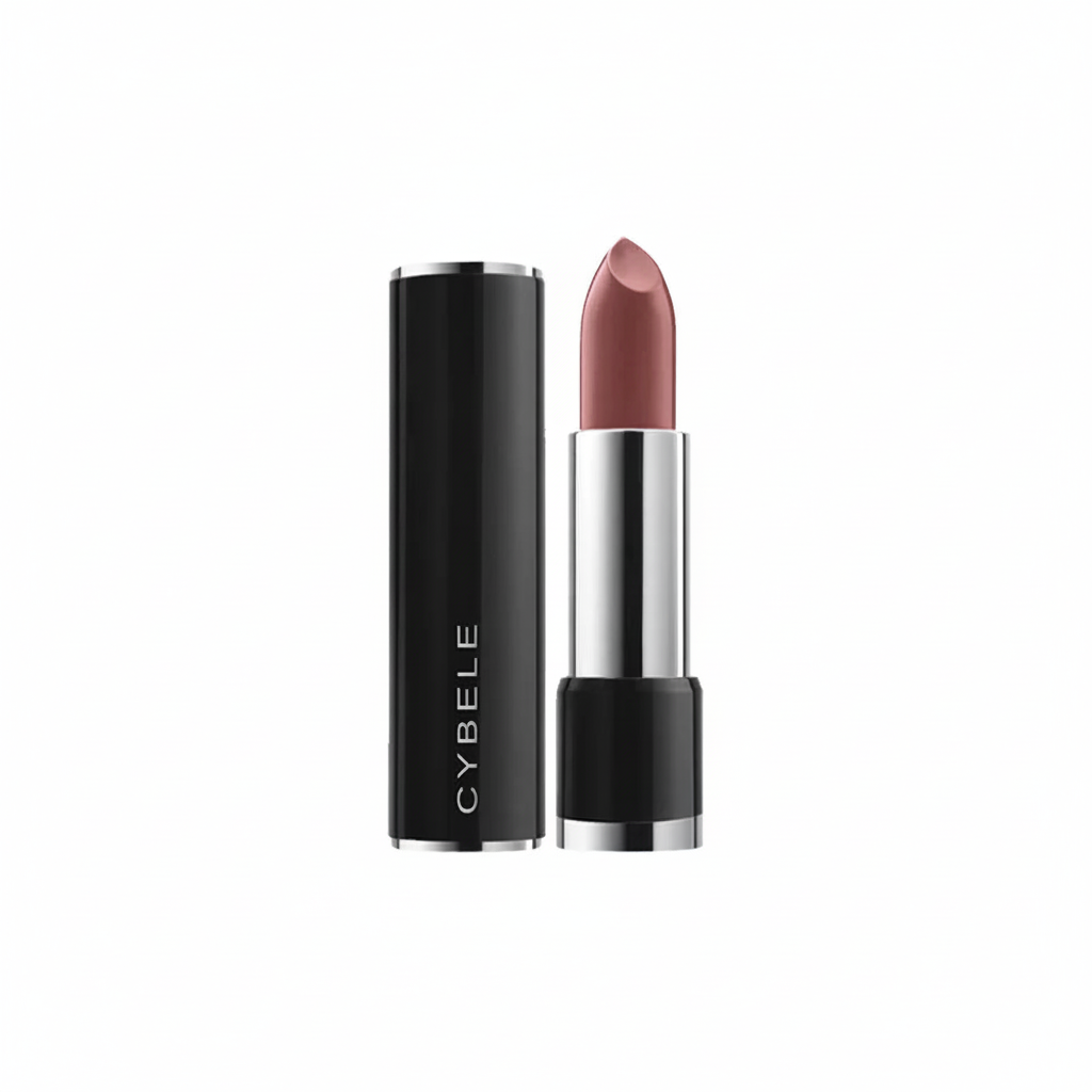 Cybele Matte Lipstick Warm Rosewood Mauve Black Case White Background