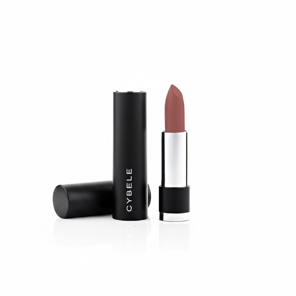 Cybele Matte Lipstick Warm Terracotta Rose Mauve White Background