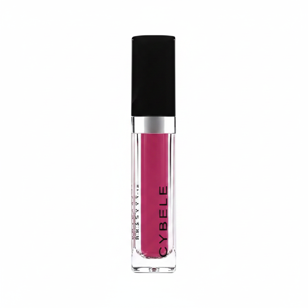 Cybele Matte Liquid Lip Color Bold Vivid Fuchsia Hot Pink White Background