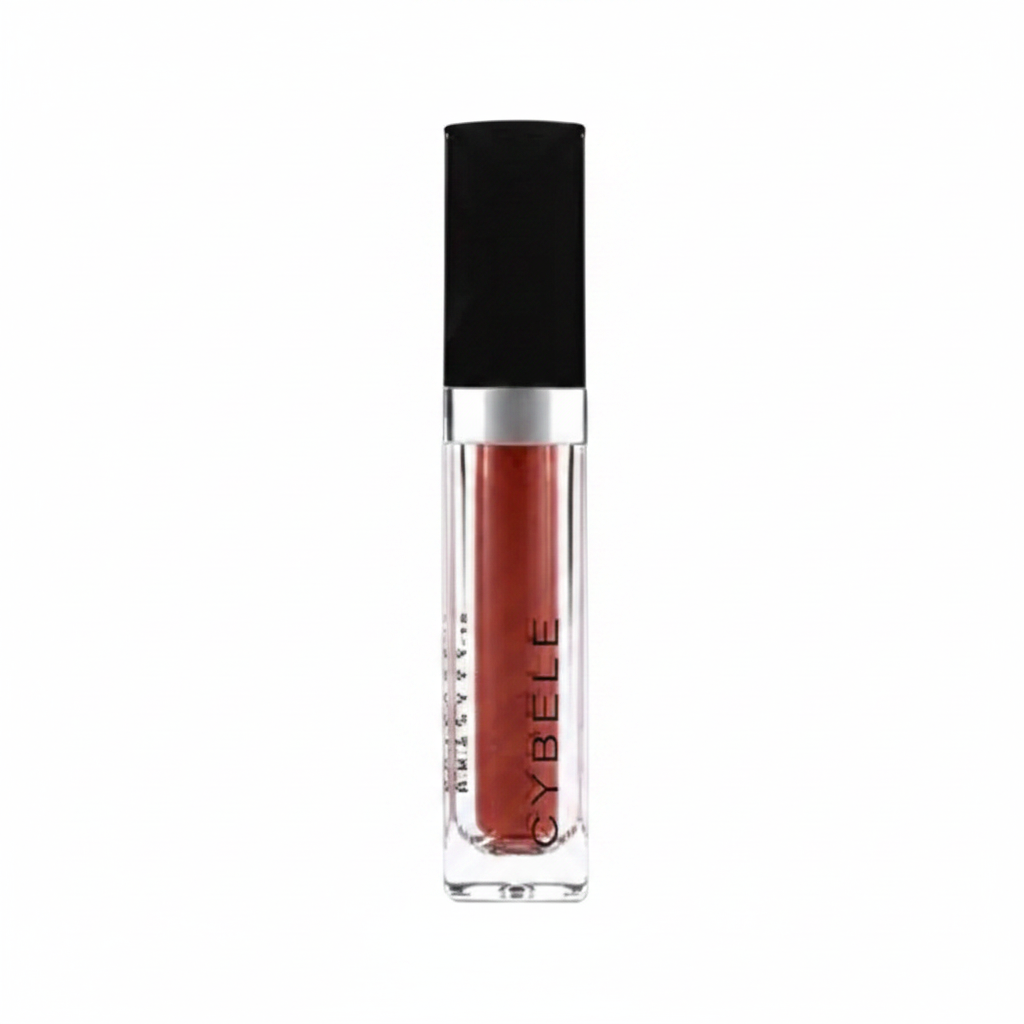 Cybele Matte Liquid Lip Color Deep Brick Red Brown White Background
