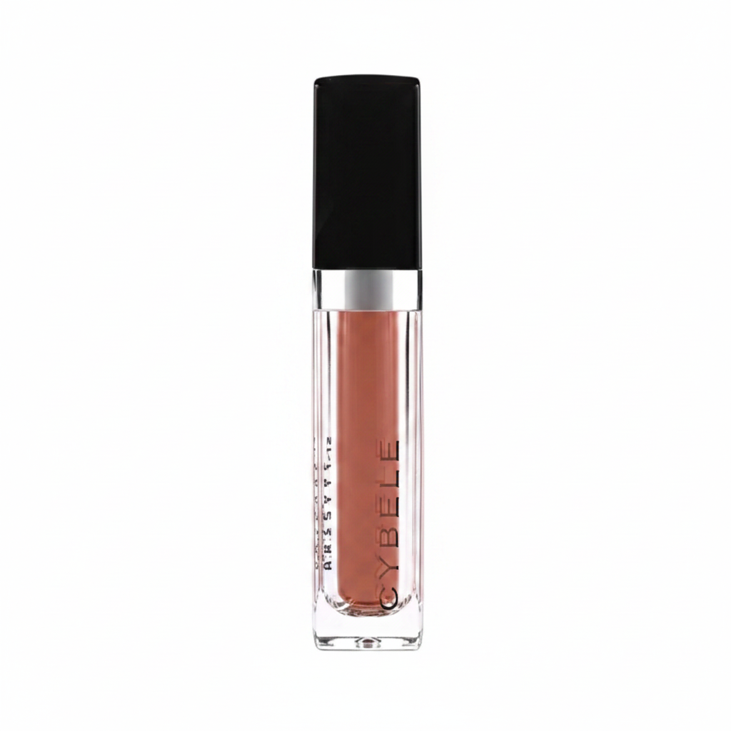 Cybele Matte Liquid Lip Color Warm Nude Terracotta Brown White Background