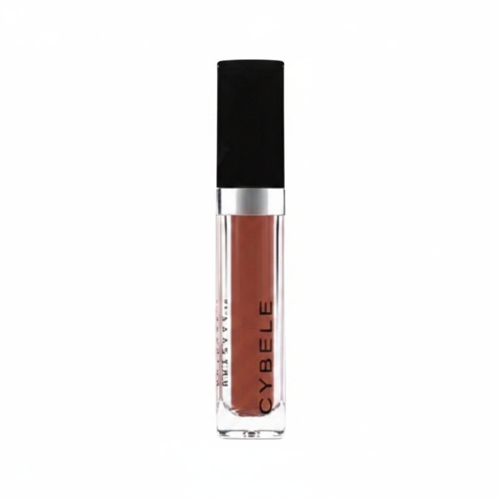 Cybele Matte Liquid Lip Color Warm Terracotta Copper Brown White Background