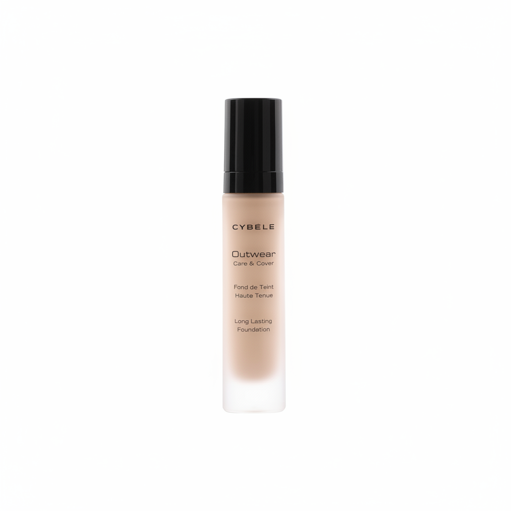 Cybele Outwear long lasting liquid foundation in ivory beige on white background