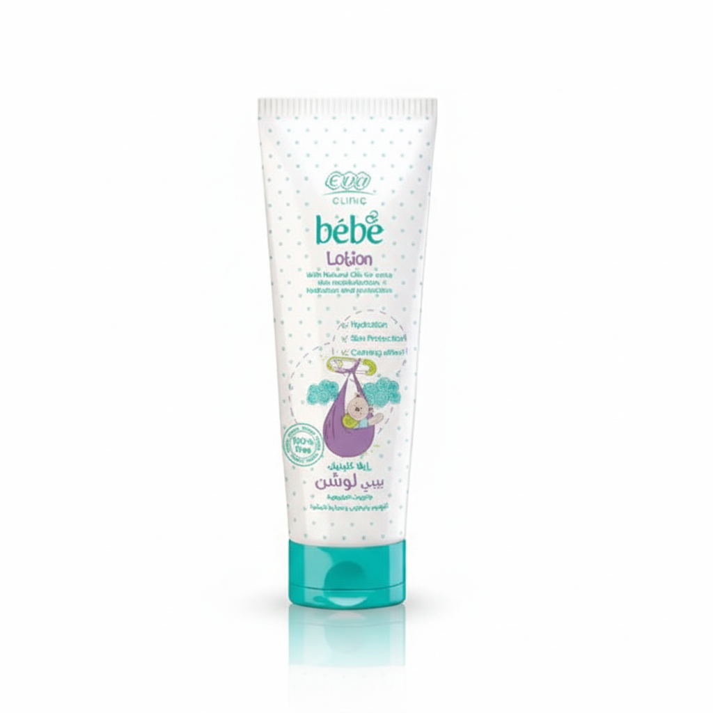Eva Bebé Lotion with pure white background