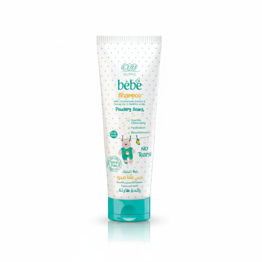 Eva Bebé Shampoo with pure white background