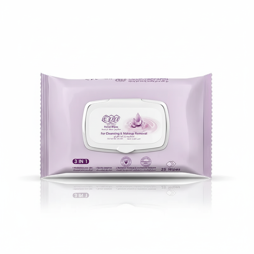 Eva Cleansing Wipes with pure white background