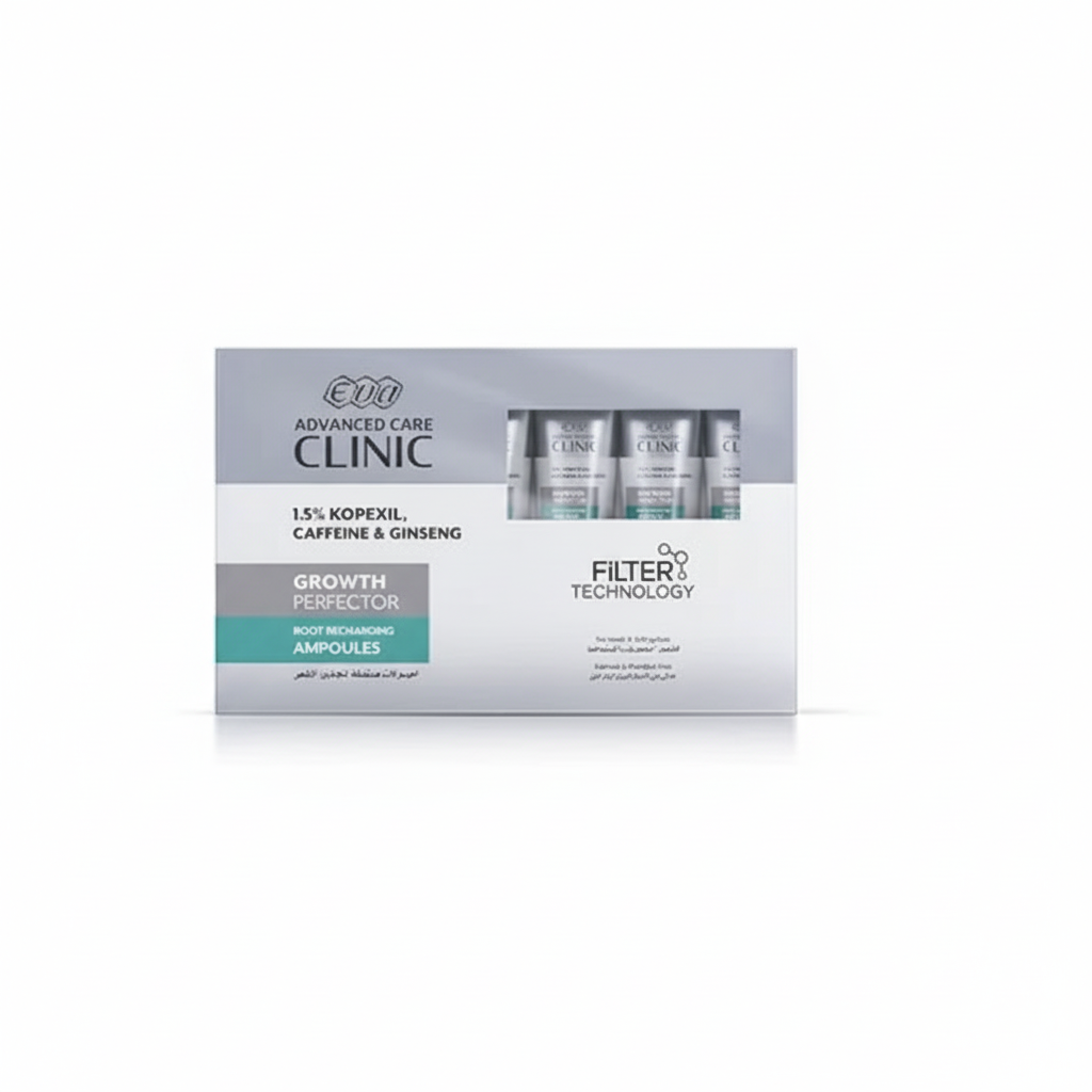 Eva Clinic Growth Perfector Ampoules with pure white background