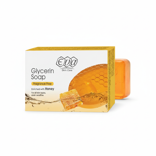 Eva Glycerin Soap Honey with pure white background