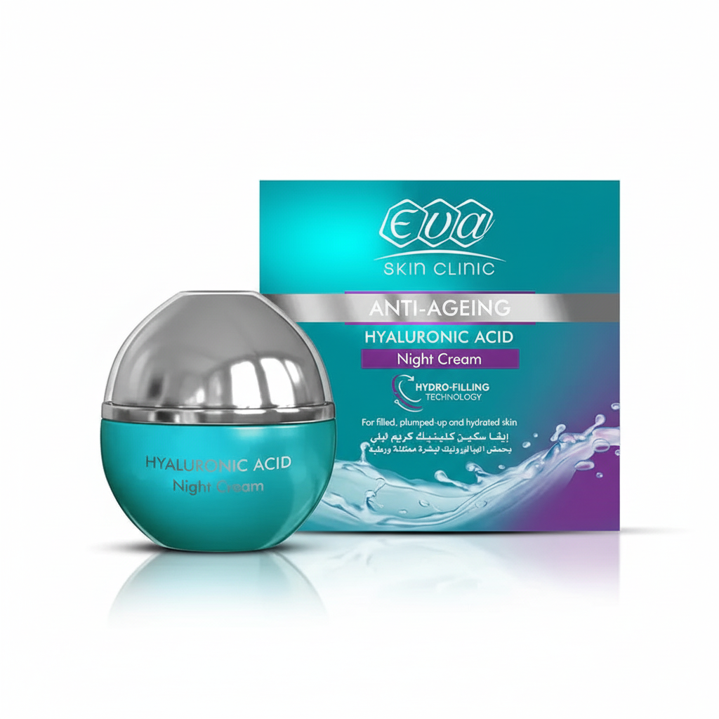 Eva Hyaluronic Acid Night Cream with pure white background