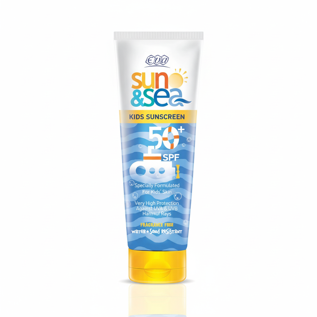 EVA sun & sea KIDS SUNSCREEN SPF 50+ Tube - Enhanced