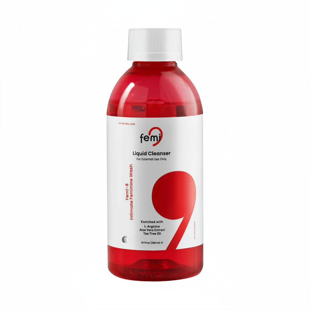 Femi-9 Liquid Cleanser with pure white background