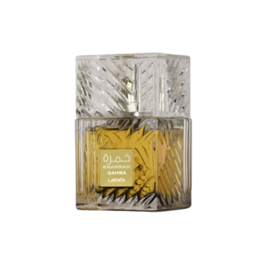 Khamrah Qahwa Perfume by Lattafa - Unisex Coffee Fragrance with Crystal Bottle Design"