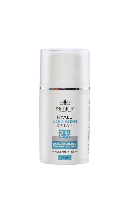 Infinity Hyalu Collagen Cream 2% Hyaluronic Acid Marine Collagen All Skin Types 50gm